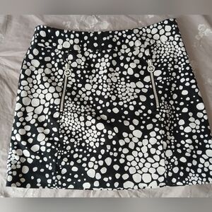 NWOT Michael Kors Black and White Patterned Mini Skirt